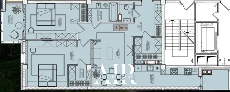 3-room apartment for sale, 98.7 m², Telecentru