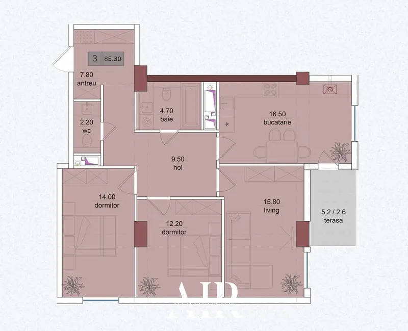 3-room apartment for sale, 85 m², Ciocana